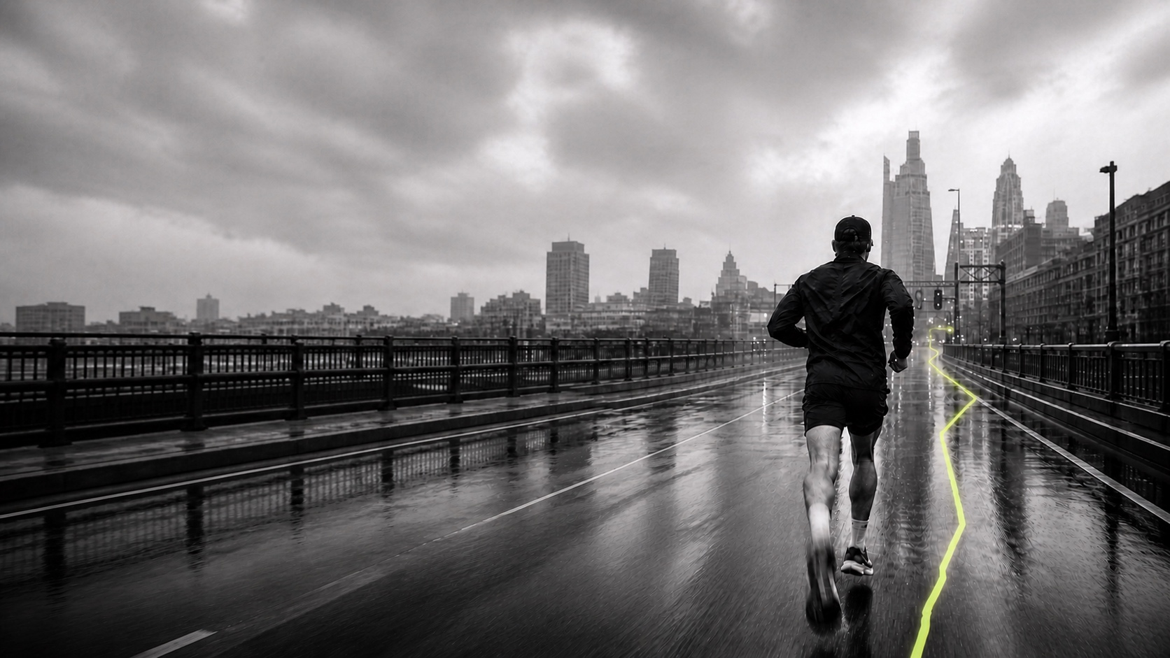 Runners moving through the city